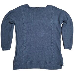 Talbots Women's Gray Cable Knit Side Zip Sweater‎ Size L
